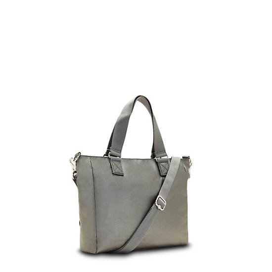 Kipling Venla Metallic Tote Bags Moon Grey Metallic | CA 1474YX